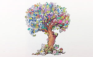 Coloring Book For Adults Titled ‘Doodle Invasion’ by Kerby Rosanes