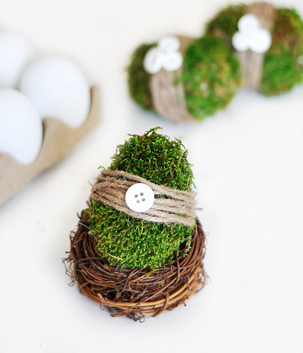 Moss-Covered Easter Eggs
