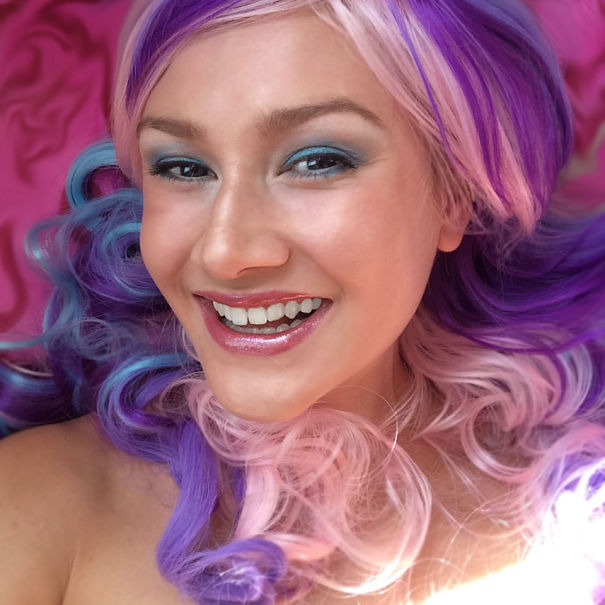 Purple,pink, Blue And A Smile :)