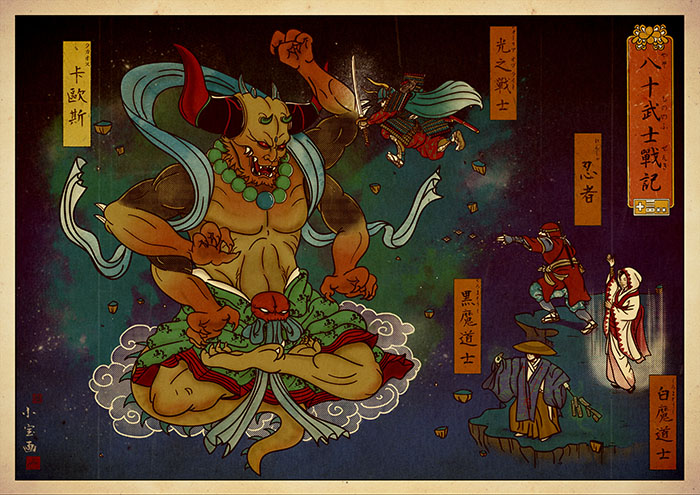 I Create Ukiyo-E Art Posters With Famous Video Game Characters