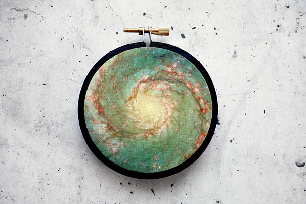 Space - Themed Prints In Embroidery Hoops