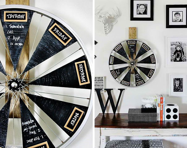 Bicycle Wheel Chalkboard Calendar