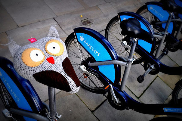 Crocheted Owl Saddle Cover