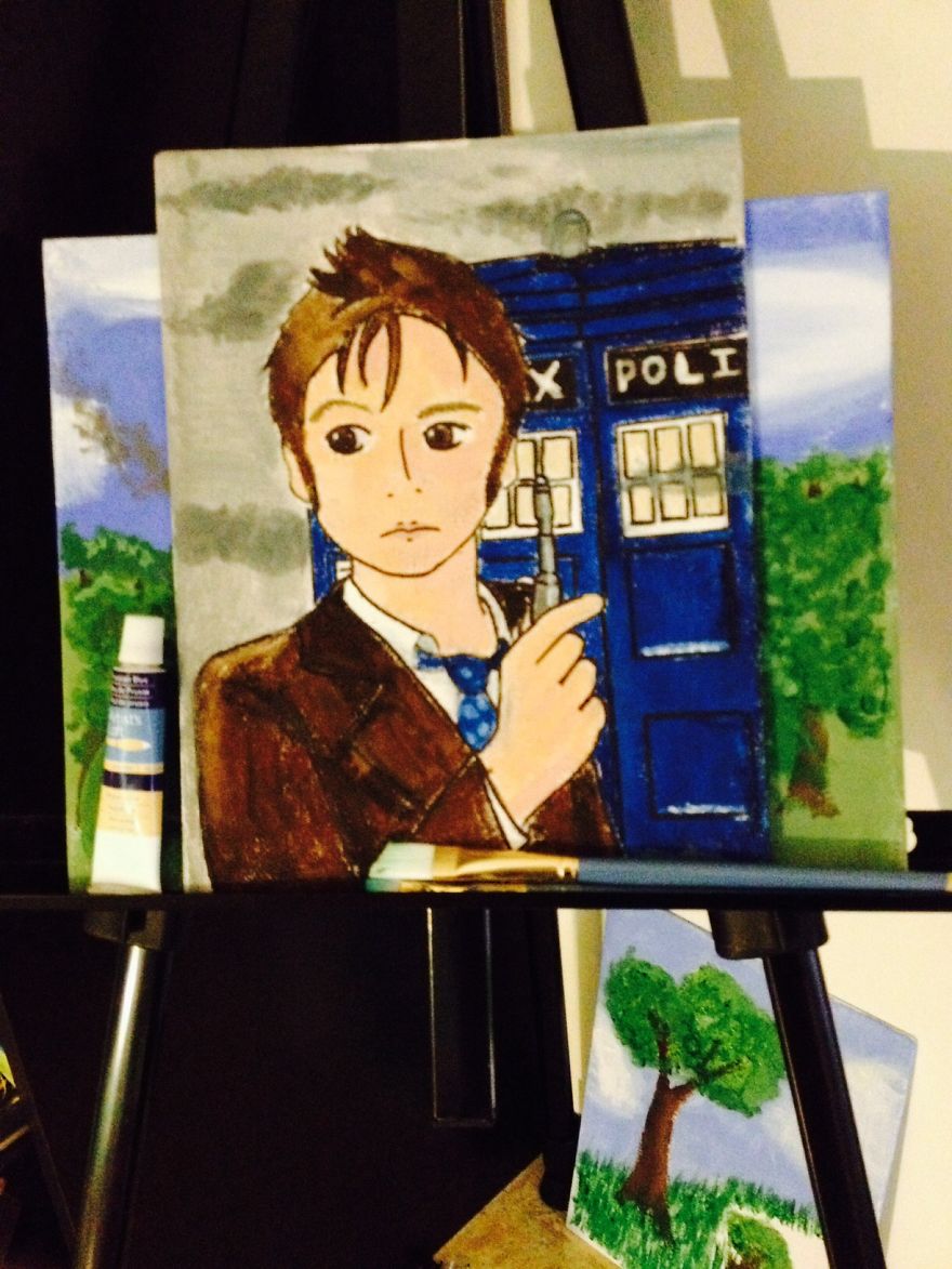 First Acrylic/watercolour Mix Painting On Canvas