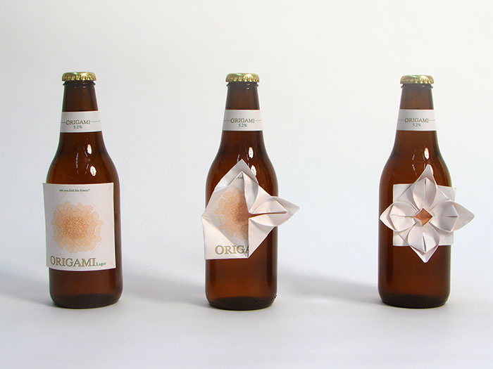 Origami Bottle Label