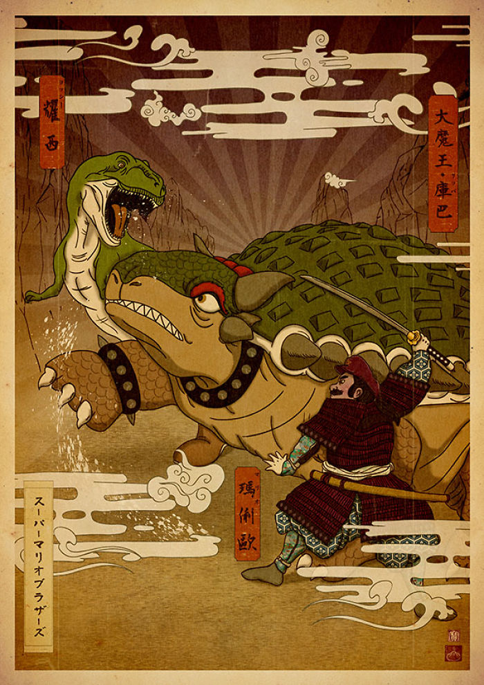 I Create Ukiyo-E Art Posters With Famous Video Game Characters