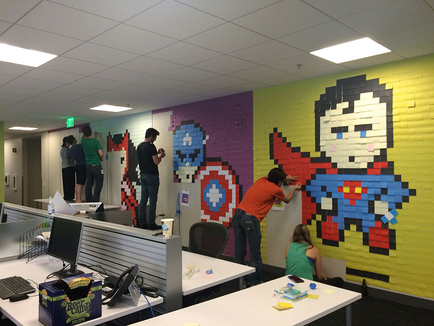 office-wall-post-it-art-superheroes-ben-brucker-11 office-wall-post-it-art-superheroes-ben-brucker-11