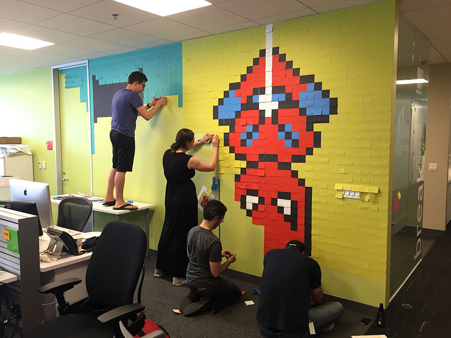 office-wall-post-it-art-superheroes-ben-brucker-17 office-wall-post-it-art-superheroes-ben-brucker-17