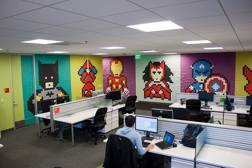 office-wall-post-it-art-superheroes-ben-brucker-21