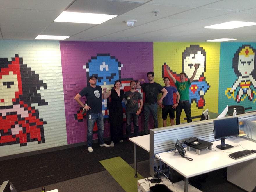 office-wall-post-it-art-superheroes-ben-brucker-4