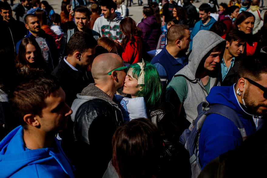 International Pillow Fight Day In Bucharest, Romania