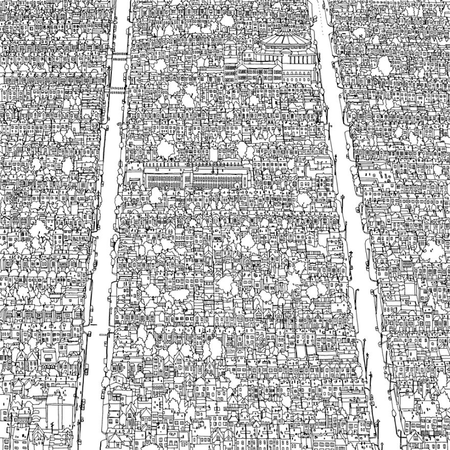 Highly Detailed Coloring Book For Adults Features Famous World Cities Highly Detailed Coloring Book For Adults Features Famous World Cities