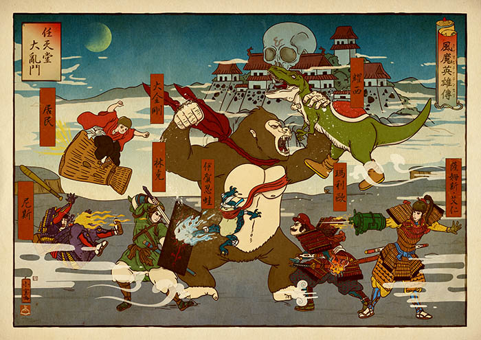 I Create Ukiyo-E Art Posters With Famous Video Game Characters