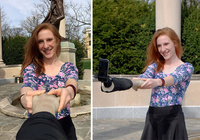 Selfie Stick Disguised As Hand To Make It Look Like You Have Friends