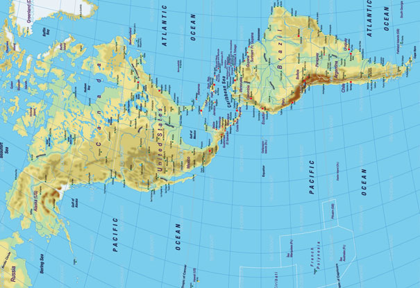 North And South America Turned Sideways Looks Like A Flying Duck
