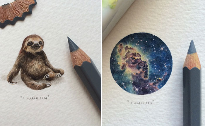 Incredible Miniature Paintings Of Galaxies, Animals And Books By Lorraine Loots