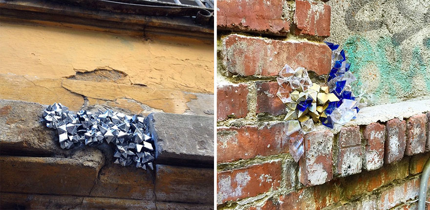 Artist Hides Crystallized Geode Installations Inside Wall Cracks To Bring Life To Urban Areas Artist Hides Crystallized Geode Installations Inside Wall Cracks To Bring Life To Urban Areas