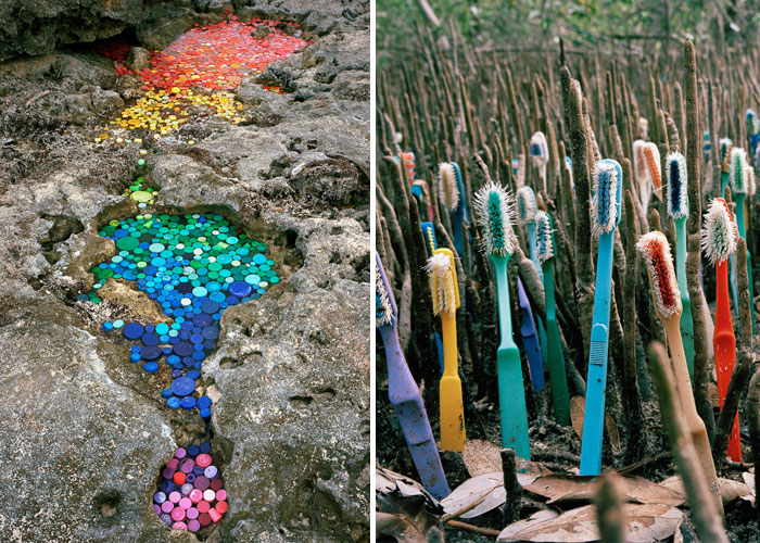 Artist Creates Art From Trash That Washes Up In Mexico From 50 Countries Around The World