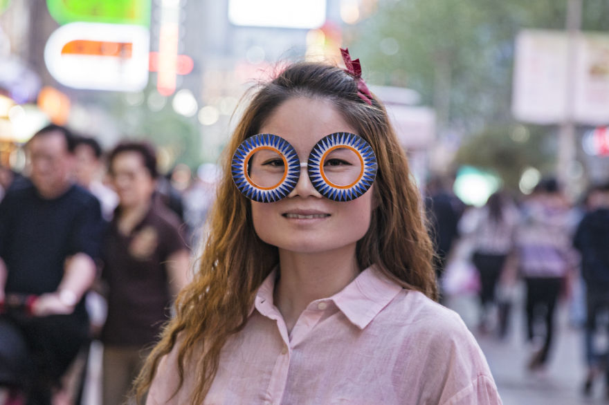Iranian Artist Takes Bizarre Eyeware Into The Streets Of Shanghai Iranian Artist Takes Bizarre Eyeware Into The Streets Of Shanghai