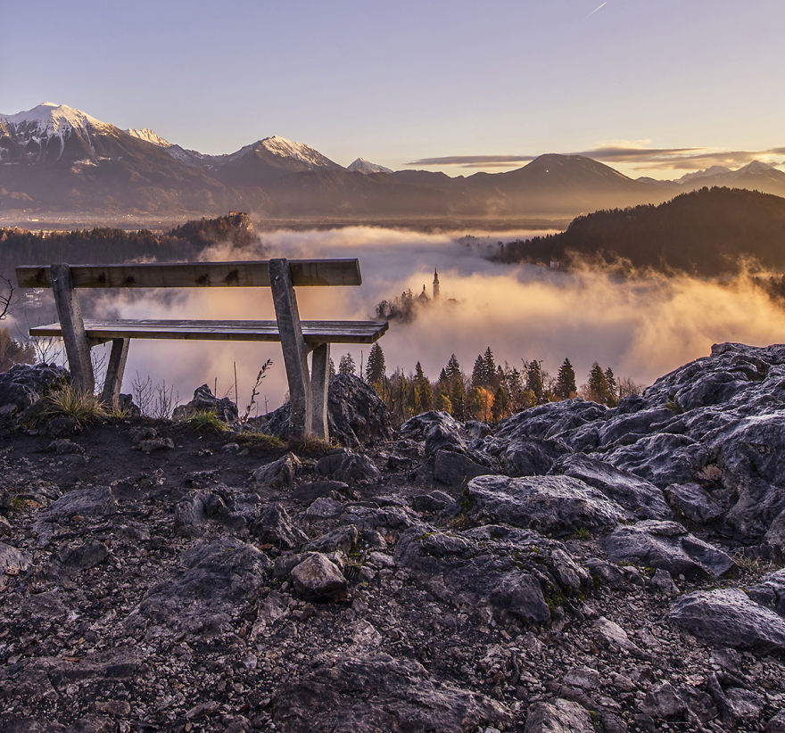 Spectacular Sunrise At Lake Bled In Slovenia