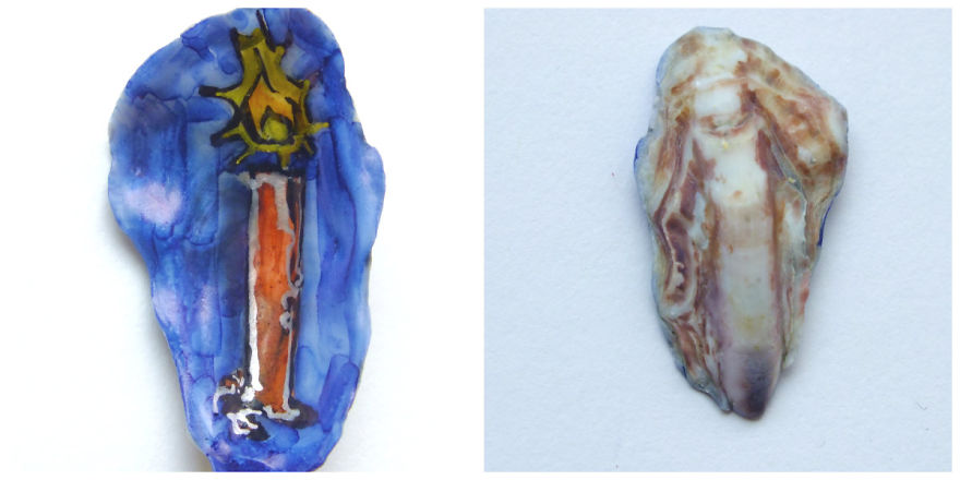 Colourful Marker Drawings On Shells