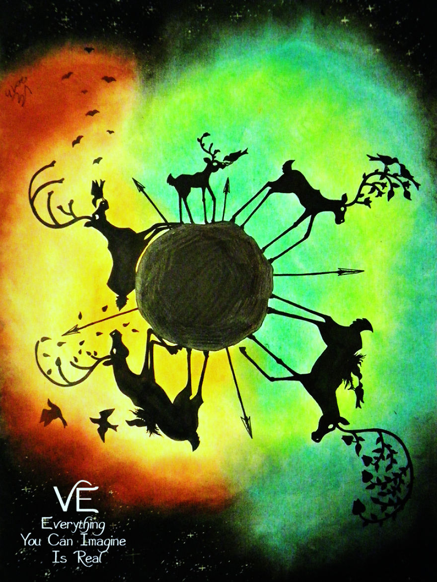 Dream-like Fantasy Drawings Done With Pen And Pastel Dream-like Fantasy Drawings Done With Pen And Pastel