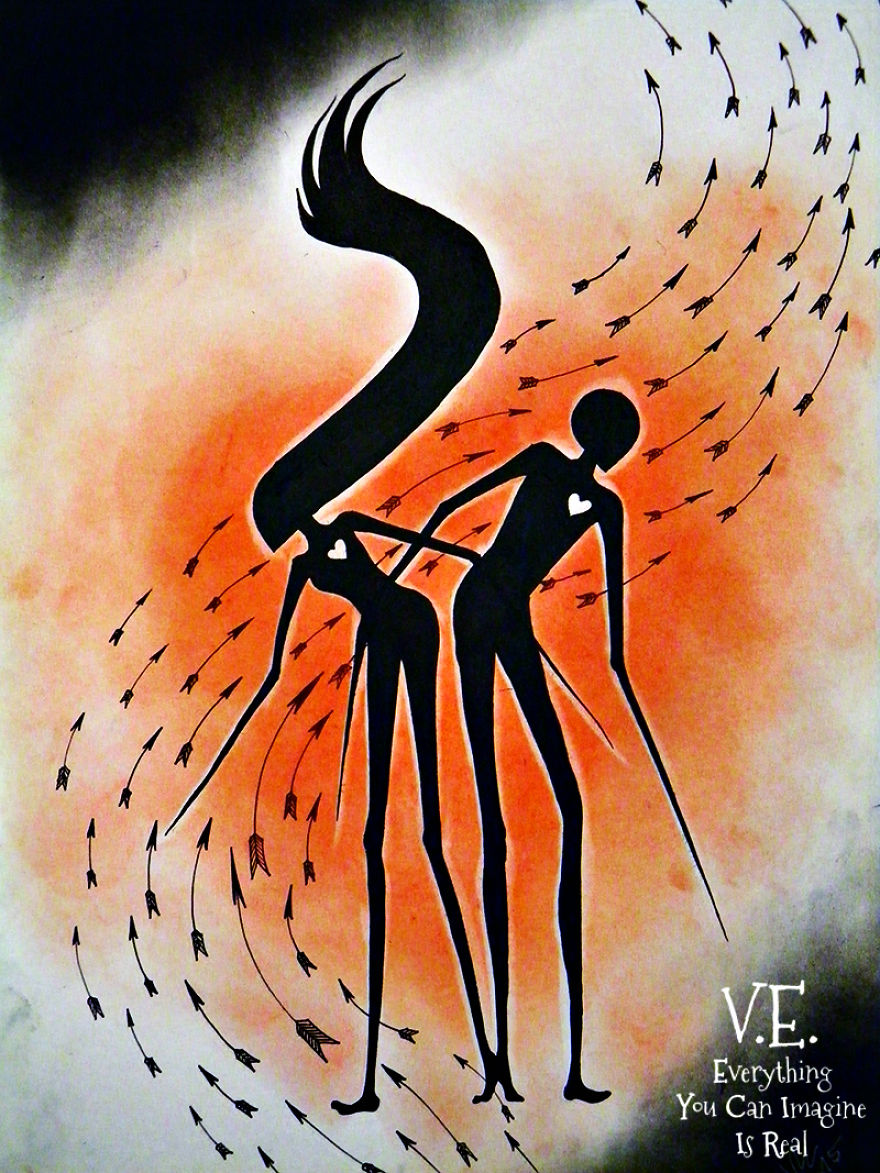 Dream-like Fantasy Drawings Done With Pen And Pastel Dream-like Fantasy Drawings Done With Pen And Pastel