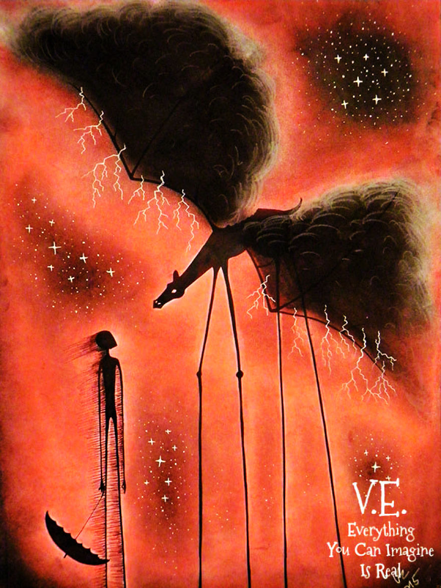 Dream-like Fantasy Drawings Done With Pen And Pastel