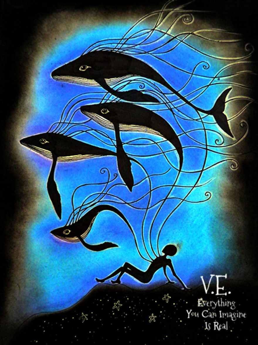 Dream-like Fantasy Drawings Done With Pen And Pastel Dream-like Fantasy Drawings Done With Pen And Pastel