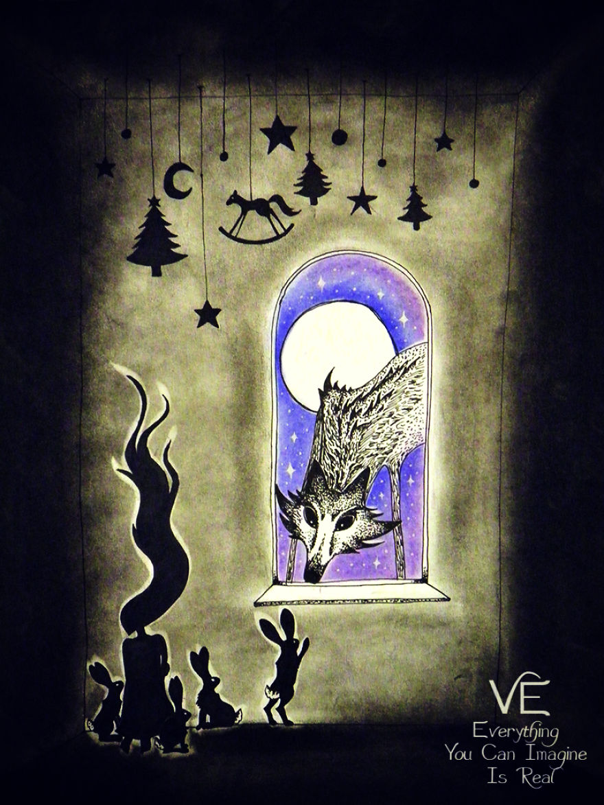 Dream-like Fantasy Drawings Done With Pen And Pastel