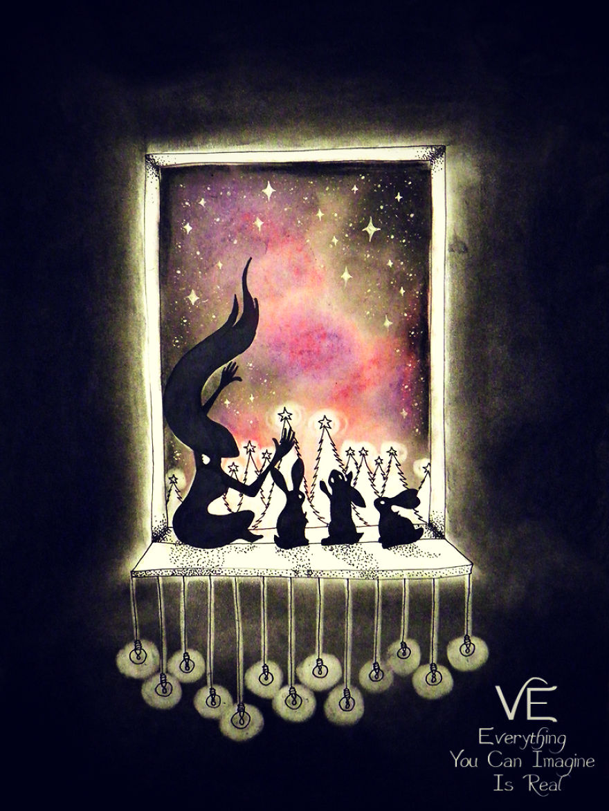 Dream-like Fantasy Drawings Done With Pen And Pastel Dream-like Fantasy Drawings Done With Pen And Pastel