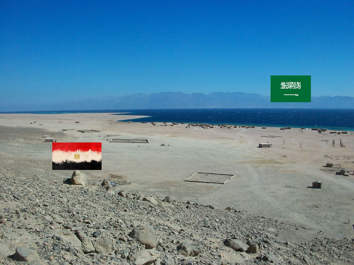 Egypt And Saudi Arabia Red Sea In Between