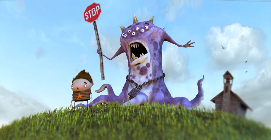 Whimsical Art With Little Round Eyes That I Make To Go With The Stories I Write.