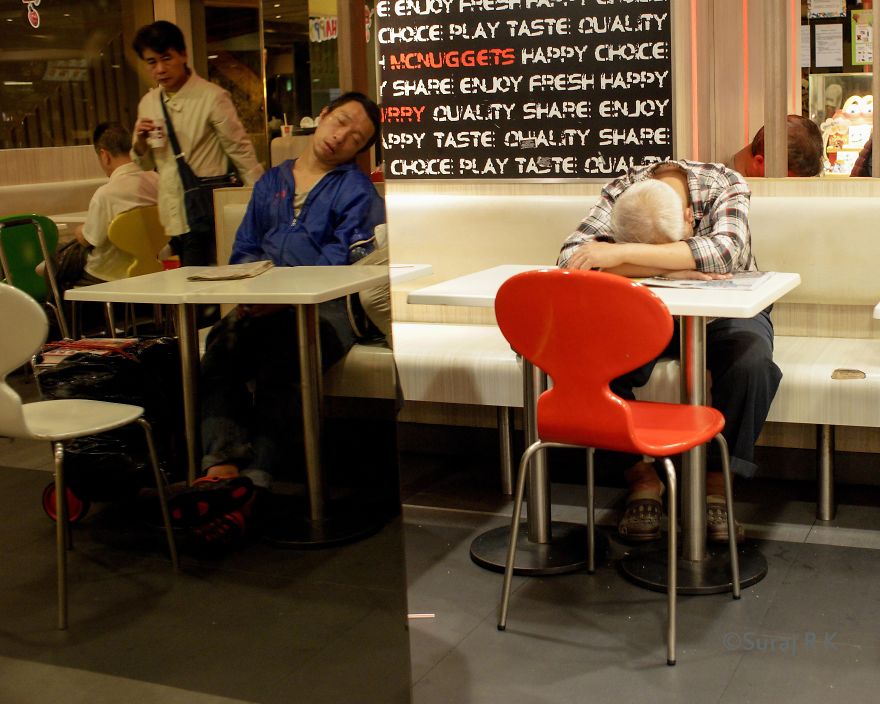 Hong Kong's Mcdonalds Becomes A Home For The Homeless At Night