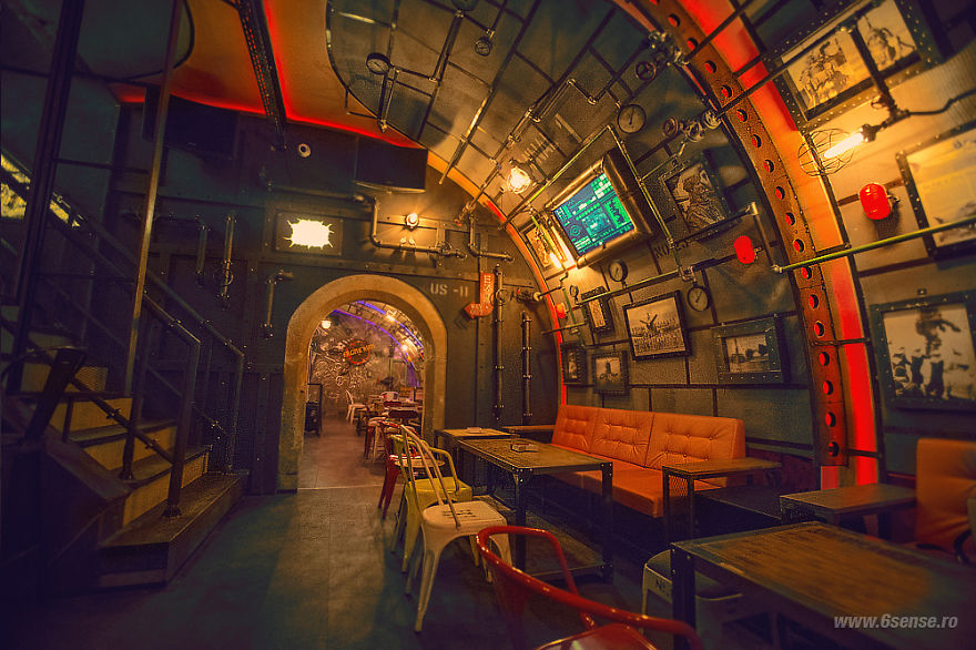 Steampunk Submarine-Themed Pub In Romania