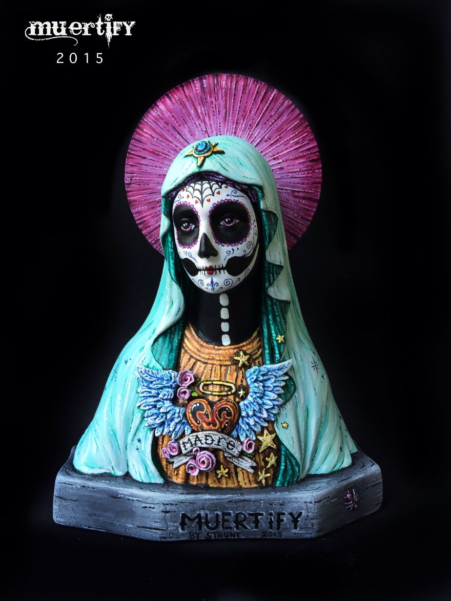 Muertify! Vintage Holy Statues Turned Into Dia De Los Muertos.