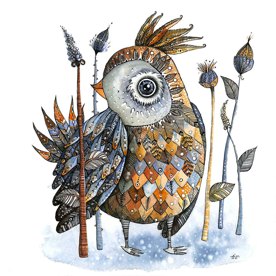 Watercolor And Ink Paintings Of Animals