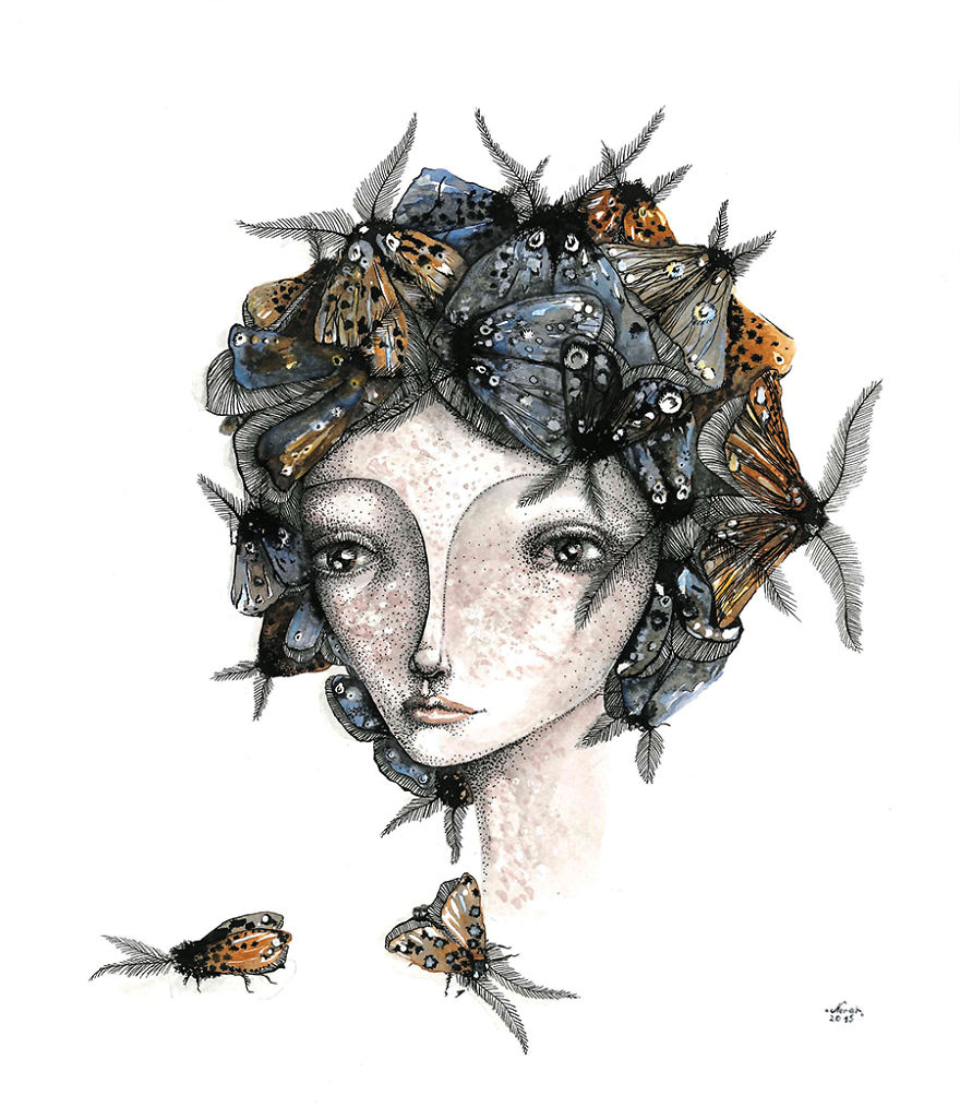 Watercolor And Ink Paintings Of Animals Watercolor And Ink Paintings Of Animals