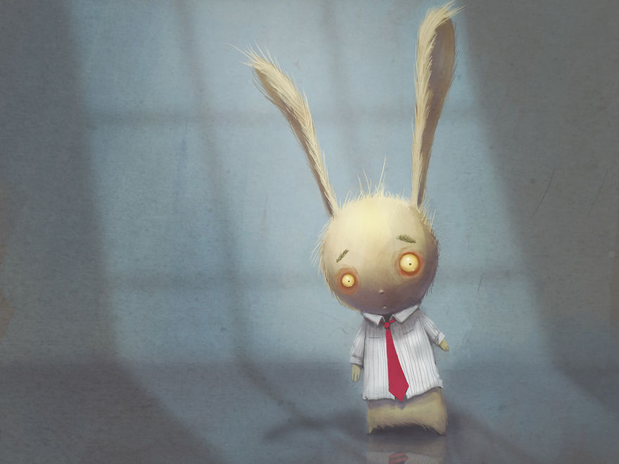 Whimsical Art With Little Round Eyes That I Make To Go With The Stories I Write.