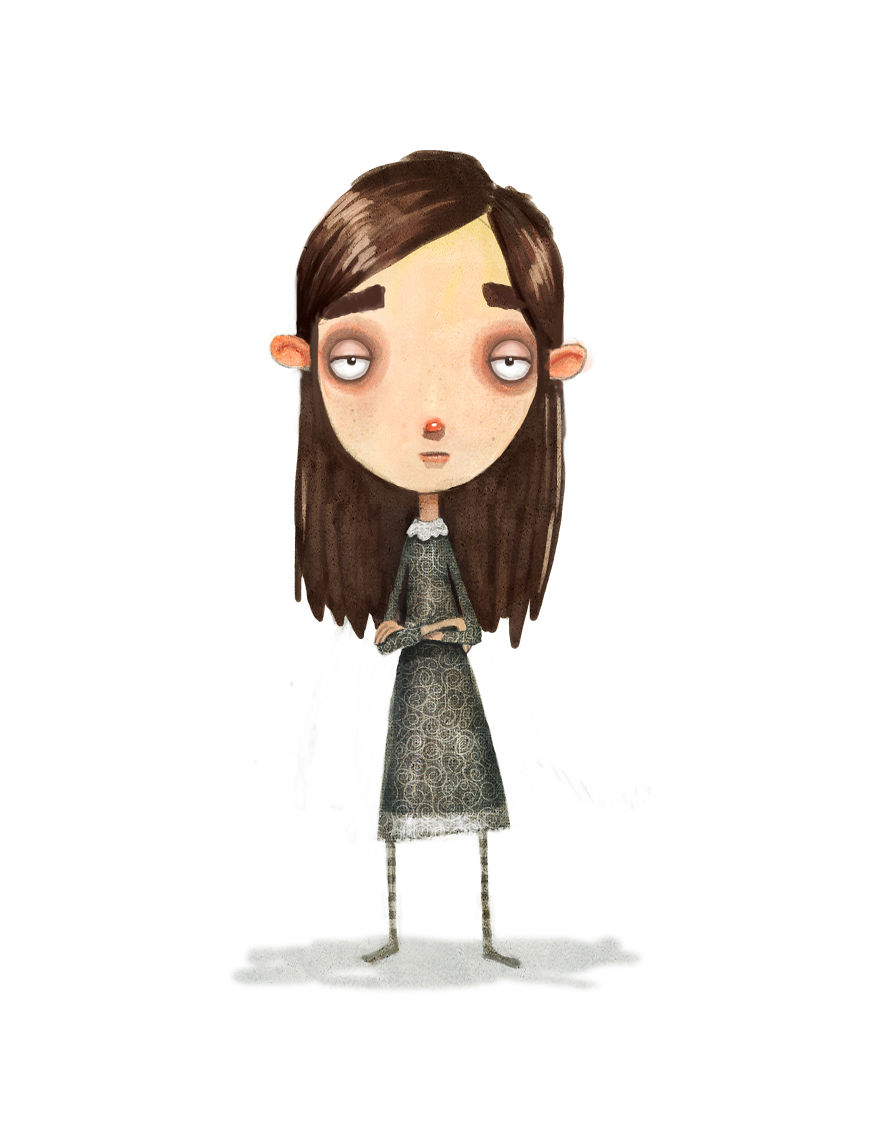 Whimsical Art With Little Round Eyes That I Make To Go With The Stories I Write.