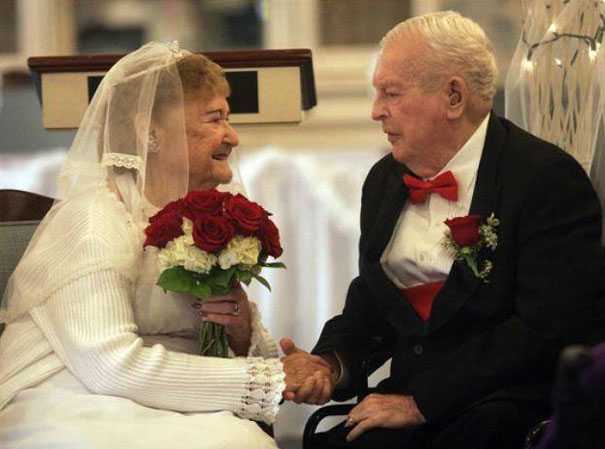 Elderly Couple Getting Married