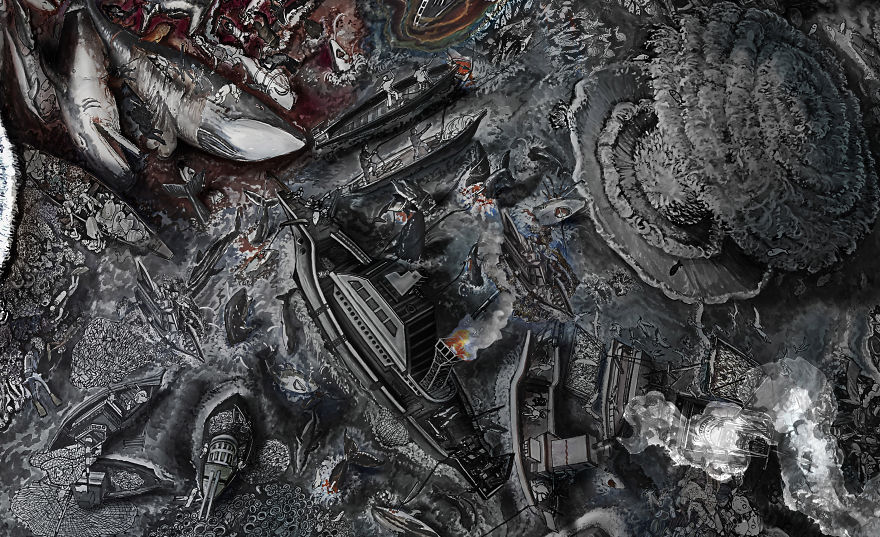 We Created Detailed Drawings To Show The Harm We've Done To Mother Earth