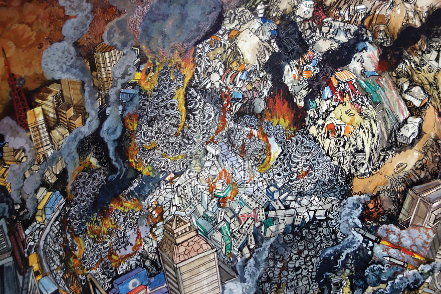 We Created Detailed Drawings To Show The Harm We've Done To Mother Earth