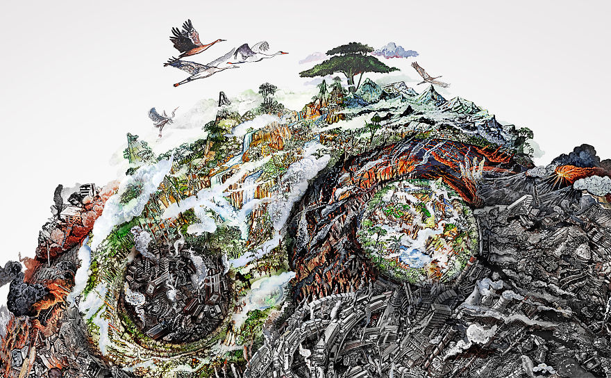 We Created Detailed Drawings To Show The Harm We've Done To Mother Earth We Created Detailed Drawings To Show The Harm We've Done To Mother Earth