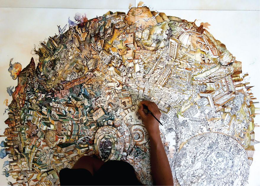 We Created Detailed Drawings To Show The Harm We've Done To Mother Earth