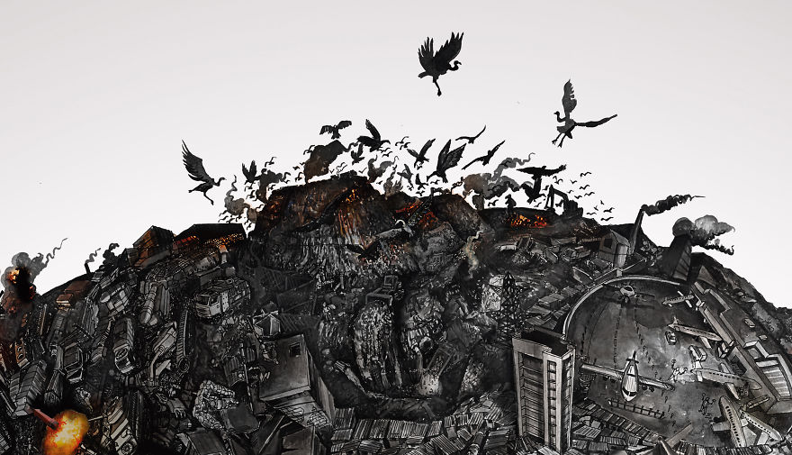 We Created Detailed Drawings To Show The Harm We've Done To Mother Earth