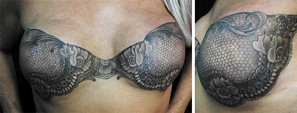 Tattoo artists cover breast cancer survivors' mastectomy scars with elegant floral tattoos. Tattoo artists cover breast cancer survivors' mastectomy scars with elegant floral tattoos.