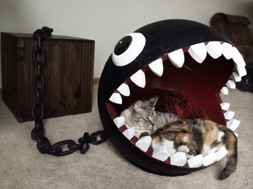 I Made A Bed For My Cat Inspired By Super Mario's Chain Chomp Monster I Made A Bed For My Cat Inspired By Super Mario's Chain Chomp Monster