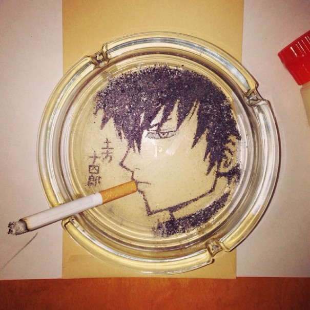 cigarette-ash-art-shinrashinge-japan-1 cigarette-ash-art-shinrashinge-japan-1