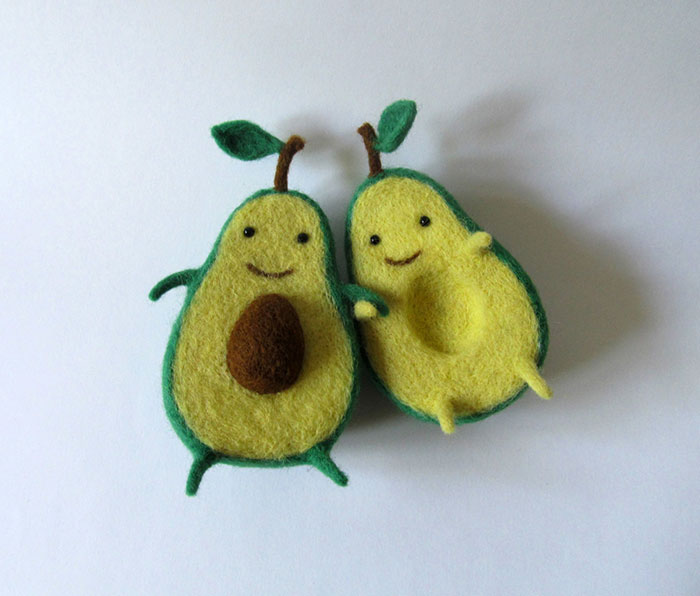 Avocado Love: Wool Sculpture By Ukrainian Artist Hanna Dovhan